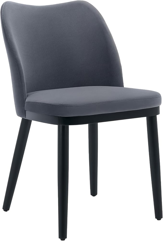 GarveeHome Wooden Dining Chairs Set of 2, Upholstered Kitchen Dining Room Chairs with Padded Seat and Wood Legs, Modern Fabric Side Dinner Chair for Kitchen, Dining Room, Restaurant, Cafe