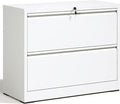 2 Drawer Lateral File Cabinet with Lock Heavy Duty Large Metal Filing Cabinets Home Office White Locking Cabinets Wide Steel Cabinet for Legal/Letter Size,Assembly Required
