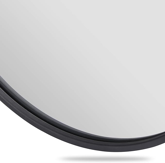 Smartxchoices 18 Inch Black Round Mirror, Stylish Wall Mounted Metal Frame Circle Mirror for Bathrooms, Washrooms, Living Rooms, Vanity Décor, Entryway