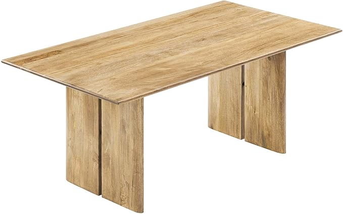 Modway Amistad 72" Solid Wood Modern Farmhouse Rectangular Dining Table in Oak
