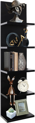 Homaterial 5 Tier Wall Shelf, Wall Mounted Shelves Unit for Living Room Bedroom, Floating Shelves Decor Organizer Tall, Black