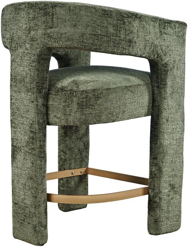 Jofran Gwen Forest Upholstered Counter Stool with Arms – Versatile Barstools – Stylish Seating for Kitchen Dining Room or Home Bar, Natural, Modern Counter Stools, Set of 4
