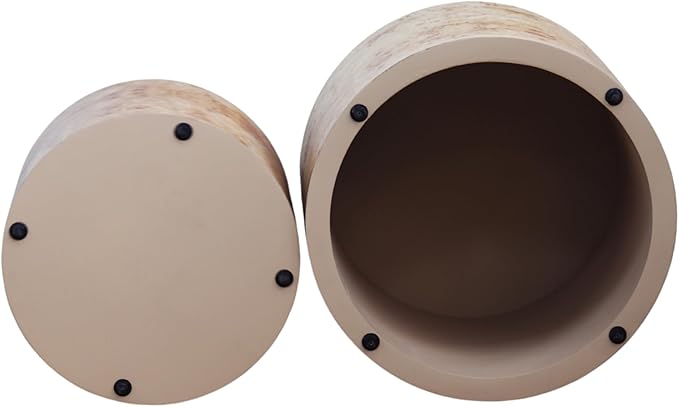 WILLIAMSPACE 18.9" Round Nesting Coffee Table Set of 2, Modern Wooden Coffee Tables Small Circle Center Table for Living Room, Accent End Table Set, No Assembling (Natural Burl)
