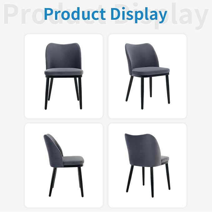 GarveeHome Wooden Dining Chairs Set of 4, Upholstered Kitchen Dining Room Chairs with Padded Seat and Wood Legs, Modern Fabric Side Dinner Chair for Kitchen, Dining Room, Restaurant, Cafe