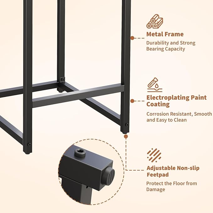 GarveeHome Bar Stool, Modern Counter Height Bar Stools with Back and Footrest, Faux Leather Upholstered Barstools Chairs for Kitchen Island Dining Room Bar, Black