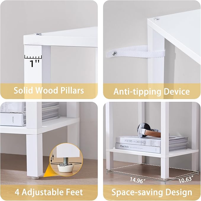 YUFAM 54in Tall Bookshelf 5-Tier Small Narrow Bookcase, Skinny Book Shelf for Small Space, Farmhouse Slim Shelf with Storage, Wood Freestanding Display Thin Bookshelves for Living Room, Office, White