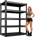 71" H-35 W Garage Shelving Heavy Duty Storage Shelves, Metal Adjustable Shelving Unit, Utility Garage Organizer Shelf for Basement, Pantry, Kitchen, Warehouse,16" D x 35" W x 71" H, Black
