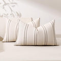 Hckot Throw Pillow Covers 12x20 Set of 2 Charcoal Pillow Covers Farmhouse Decorative Pillows Textured Linen Square Cushion Covers for Sofa Couch Bed Living Room Decor(Charcoal)