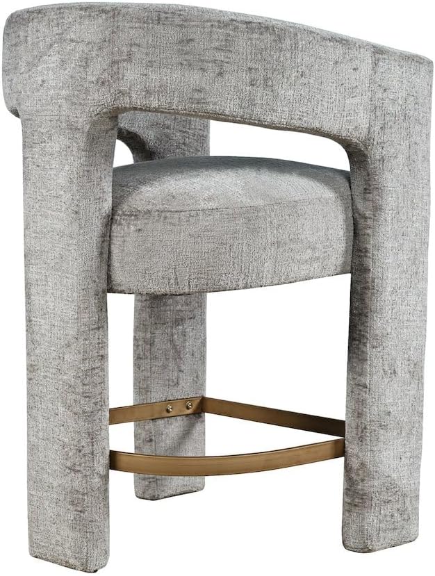 Jofran Gwen Gray Upholstered Counter Stool with Arms – Versatile Barstools – Stylish Seating for Kitchen Dining Room or Home Bar, Natural, Modern Counter Stools, Single Stool