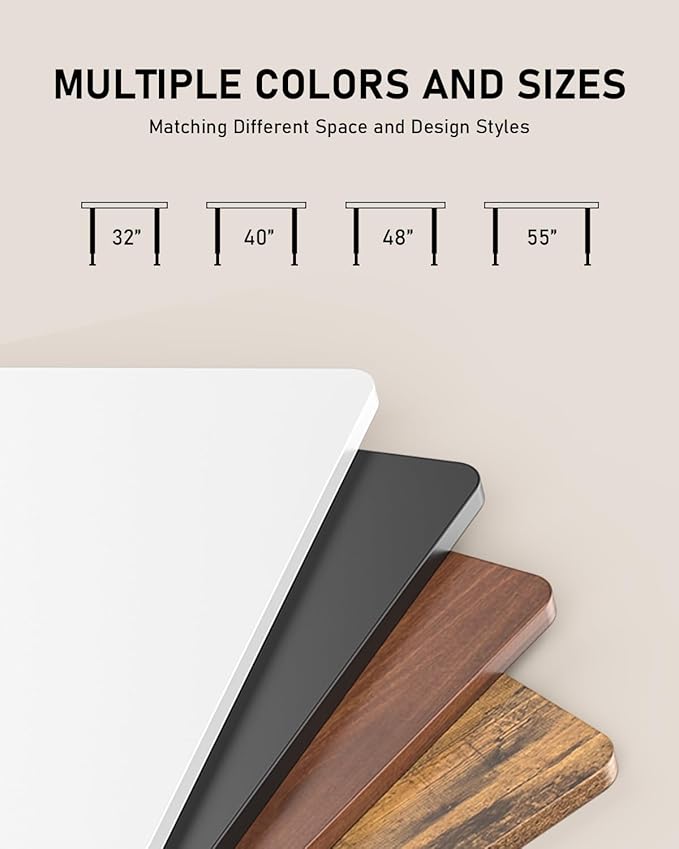 48" Electric Standing Desk Adjustable Height, Sit Stand up Desk for Home Office & Computer Workstation, 2 Memory Height Settings, Splice Board, 2 Hooks, Black Frame/Walnut Top