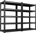 2 Pack Storage Shelves,2500LBS Garage Shelving,Adjustable Garage Shelves,Heavy Duty Metal Shelving, 5 Tier Wood Utility Steel Shelf, Shelving Units and Storage Rack 72''H*36''W*16''D