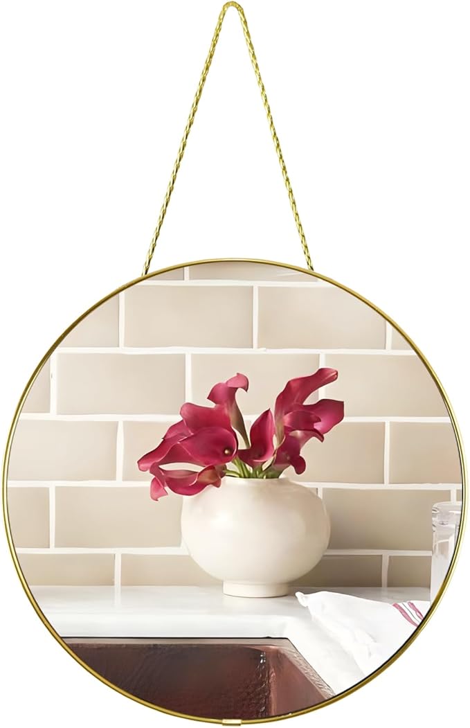 Funerom Gold Bathroom Mirror Round Wall Mirror 12.6 Inches Circle Mirror