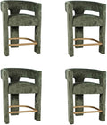 Jofran Gwen Forest Upholstered Counter Stool with Arms – Versatile Barstools – Stylish Seating for Kitchen Dining Room or Home Bar, Natural, Modern Counter Stools, Set of 4