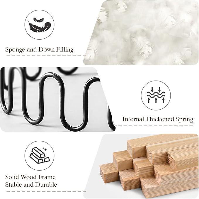 Cloud Sectional Couches for Living Room, L Shaped Sofa with Chaise Ottoman, Modular Couch Deep Seat, Grey Sofa Covers Washable&Removable