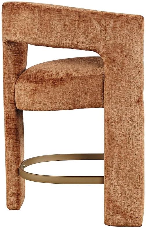 Jofran Gwen Rust Upholstered Counter Stool with Arms – Versatile Barstools – Stylish Seating for Kitchen Dining Room or Home Bar, Natural, Modern Counter Stools, Set of 4