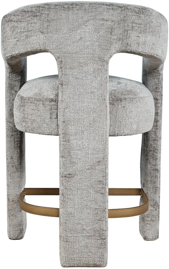 Jofran Gwen Gray Upholstered Counter Stool with Arms – Versatile Barstools – Stylish Seating for Kitchen Dining Room or Home Bar, Natural, Modern Counter Stools, Single Stool