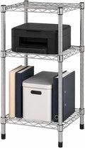 Honey-Can-Do 3 Tier Heavy-Duty Adjustable Shelves, Metal Storage Rack with 200-lb Shelf Capacity, Chrome, 15" W x 14" L x 30" H