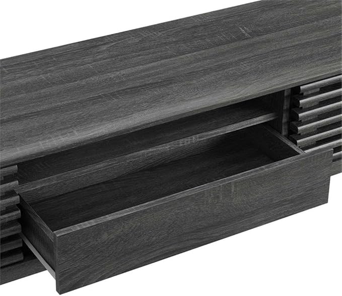 Modway Render Mid-Century Modern Low Profile 70 Inch TV Stand in Charcoal, 70"