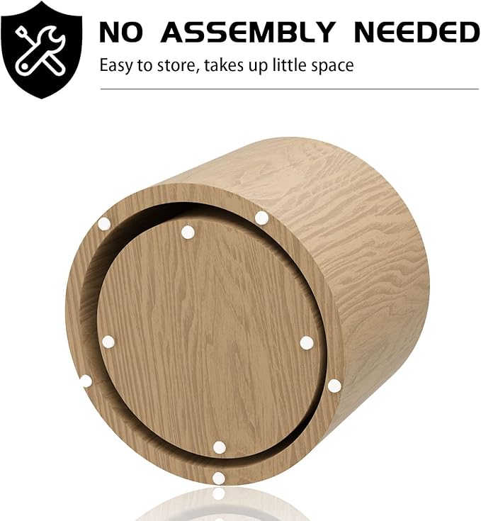 WILLIAMSPACE Nesting Coffee Table Set of 2, Round Wooden Coffee Tables Circle Modern Table for Small Space Living Room Bedroom Accent End Side Table (Wooden Color-Round)