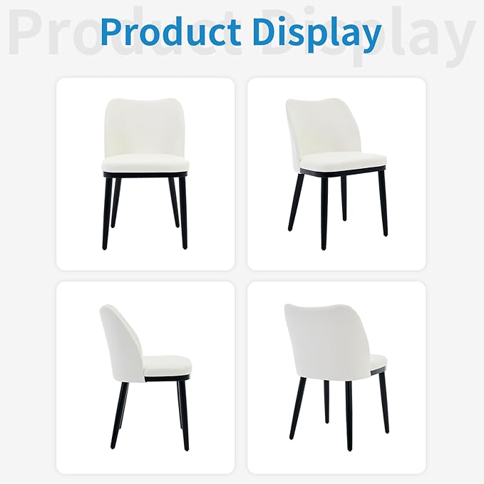 GarveeHome Wooden Dining Chairs Set of 2, Upholstered Kitchen Dining Room Chairs with Padded Seat and Wood Legs, Modern Fabric Side Dinner Chair for Kitchen, Dining Room, Restaurant, Cafe