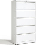 Locking Filing Cabinet with 5 Drawer Heavy Duty Large Metal File Cabinet Home Office Lateral File Cabinets Wide Steel Cabinet for Legal/Letter Size File,Assembly Required