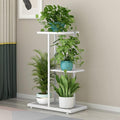 Plant Stand Metal 3 Tier 4 Potted Multiple Flower Pot Holder Shelf Indoor Outdoor Planter Display Shelving Unit for Patio Garden Corner Balcony Living Room (White)