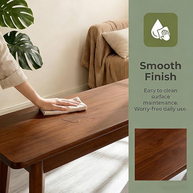 Solid Wood Farmhouse Bench 31.5"/39.4"/47.2"/55.1"/59" Skinny Bench Rustic Long Entryway Bench, Heavy Duty, Durable ＆ Easy Assembly, For Hallway, Kitchen, Bedroom, Dining(Walnut,59"x11.8"x17.7")