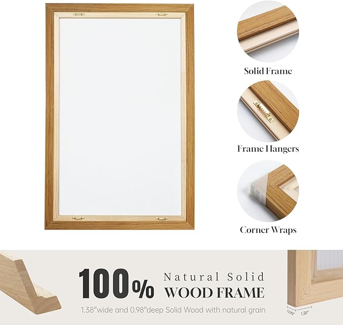 Large Framed Modern Neutral Abstract Wall Art, Set of 2 Minimalist Black and Beige Canvas Prints Paintings Artwork for Walls, Geometric Pictures for Living Room Hallway Bedroom Wall Decor 24x36 In