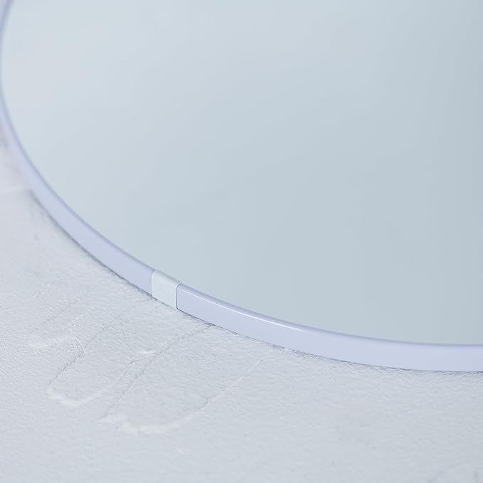 Funerom Round Wall Mirror 15.4 Inches Circle Mirror Bathroom Mirrors for Over Sink White
