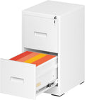 Greenvelly 2 Drawer File Cabinet with Lock, Metal Filing Cabinet for Home Office, Locking Vertical File Cabinet for Home Office, Easy Assemble (White)