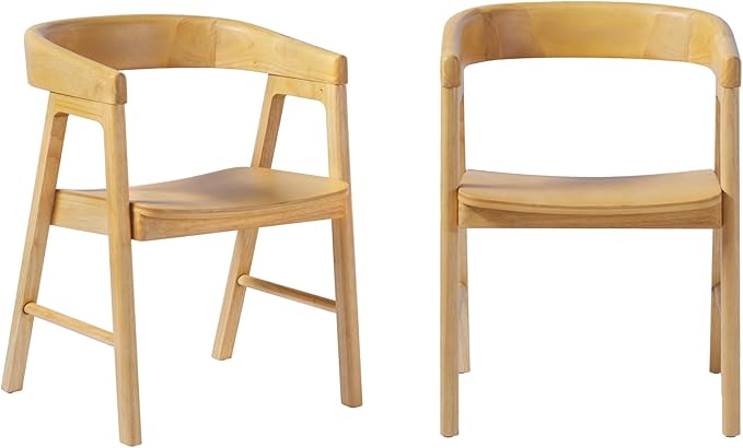Walker Edison Ezra Modern Boucle Rounded Back Dining Chair - Ivory (Set of 2)
