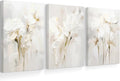 Neutral Wall Art Abstract Floral Canvas Pictures Beige Flower Wall Decor Modern Painting Minimalist Poster Abstract Botanical Prints White Artwork for Bedroom Living Room 12x16x3 Inch Ready to Hang