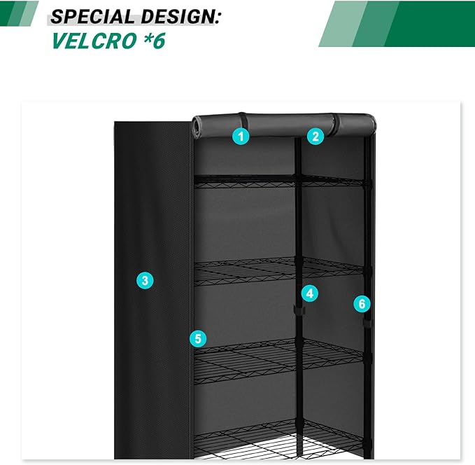 Storage Shelving Unit Cover,Waterproof Shelf Cart Cover Protective Outdoor Indoor Storage Rack Dust Cover with Zipper (30" Lx14 Wx60 H)