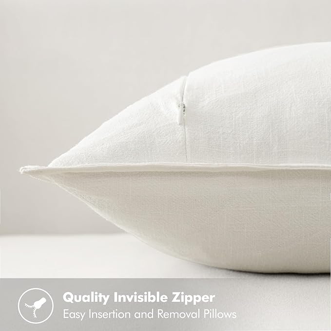 MIULEE Decorative Pillow Covers 18x18 Inch Cream White Boho Farmhouse Neutral Couch Throw Pillows for Bed Pack of 2 Accent Modern Pillowcase Sofa Livingroom Home Decor