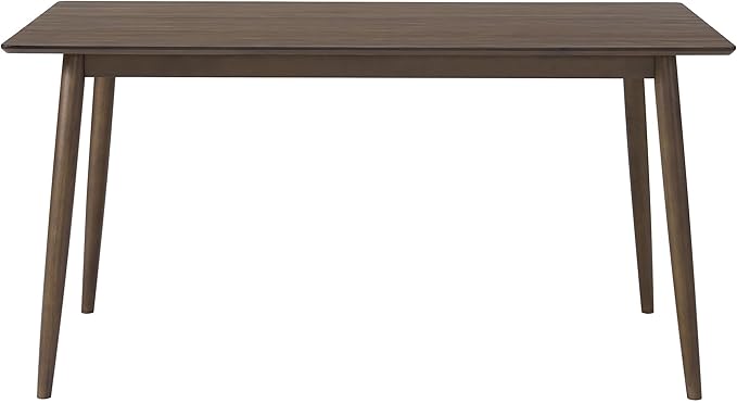 Alaterre Furniture Calais Dining – Mid Century Modern 59-Inch Rectangular Dining Table for 4 – Solid Wood Kitchen and Dining Room Table with Minimalist Design (Warm Walnut Finish)