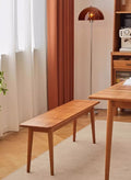 Dining Bench, Wood Bench Solid USA Cherry Wooden Bench Indoor Dining Room Table Home Bedroom Bed End Restaurant Modern Hallway Furniture (Natural Color, 31.5" W x 11.8" D x 17.7" H)