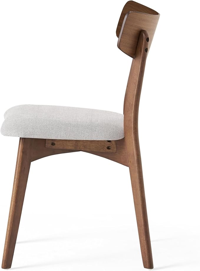 Christopher Knight Home Upholstered Wood Dining Chair,Stylish Designed Dining Room Chair, Accent Armchairs for Living Room (Set of 2),Light Beige