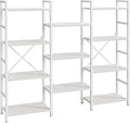 SUPERJARE Triple Bookshelf, Bookcase with 11 Open Display Shelves, Wide Book Shelf Book Case for Home & Office, 4 Tier, White