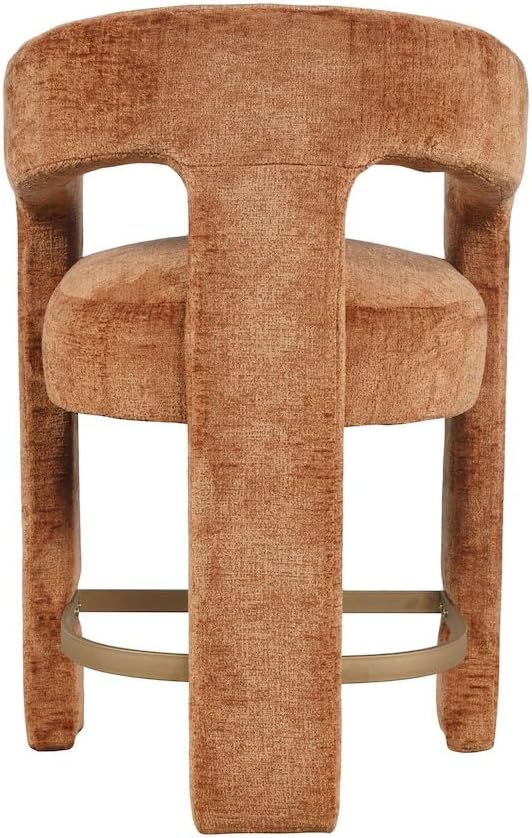 Jofran Gwen Rust Upholstered Counter Stool with Arms – Versatile Barstools – Stylish Seating for Kitchen Dining Room or Home Bar, Natural, Modern Counter Stools, Set of 4