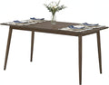 Alaterre Furniture Calais Dining – Mid Century Modern 59-Inch Rectangular Dining Table for 4 – Solid Wood Kitchen and Dining Room Table with Minimalist Design (Warm Walnut Finish)