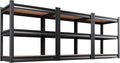 Set of 3 Garage Shelving Heavy Duty Storage Shelves, Metal Adjustable Shelving Unit, Utility Garage Organizer Shelf for Basement, Pantry, Kitchen, Warehouse, 15.7" Dx33.5 Wx35.4 H, Black