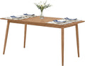 Alaterre Furniture Calais Dining – Mid Century Modern 59-Inch Rectangular Dining Table for 4 – Solid Wood Kitchen and Dining Room Table with Minimalist Design (Warm Pecan Finish)
