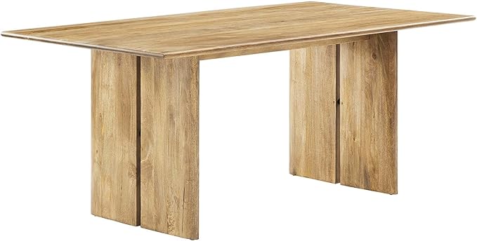 Modway Amistad 72" Solid Wood Modern Farmhouse Rectangular Dining Table in Oak