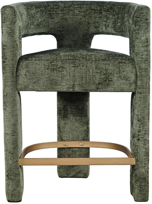 Jofran Gwen Forest Upholstered Counter Stool with Arms – Versatile Barstools – Stylish Seating for Kitchen Dining Room or Home Bar, Natural, Modern Counter Stools, Single Stool