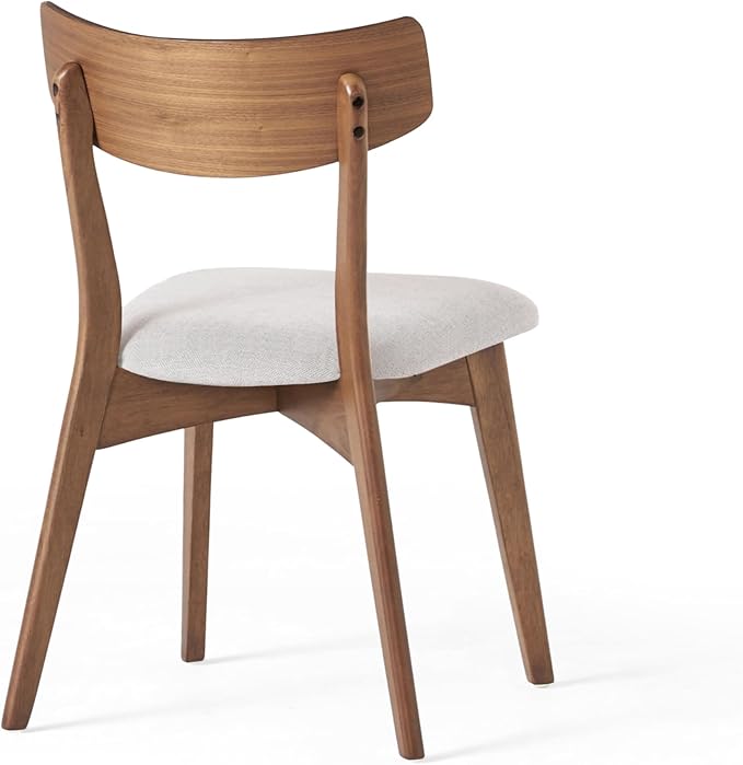 Christopher Knight Home Upholstered Wood Dining Chair,Stylish Designed Dining Room Chair, Accent Armchairs for Living Room (Set of 2),Light Beige