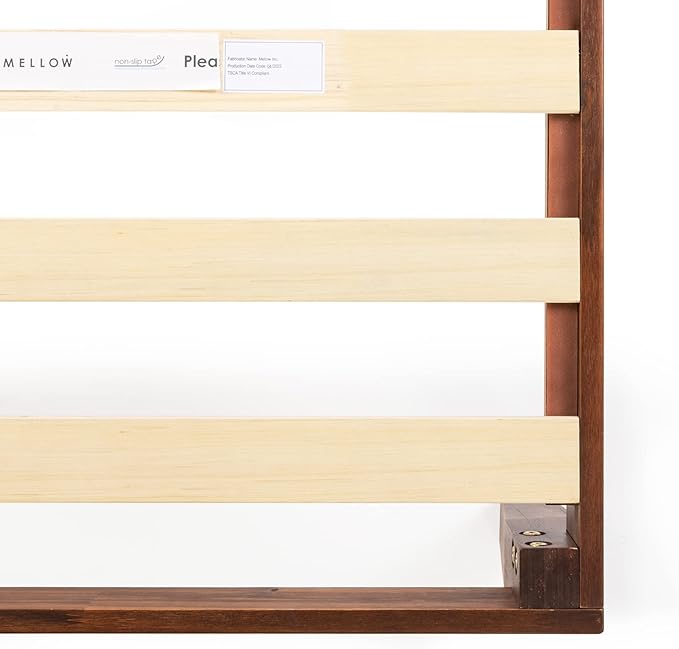 Mellow Naturalista Classic 16 Inch Solid Wood Platform Bed with Wooden Slats, Espresso, Queen