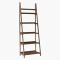 Linon Melissa Walnut Mid-Century 5 Shelf Bookcase