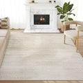 Abani Neutral Beige Area Rug | 5' x 8' Tan Geometric Carpet with Zen Circle Pattern | Rugs for Living Room, Bedroom, Office
