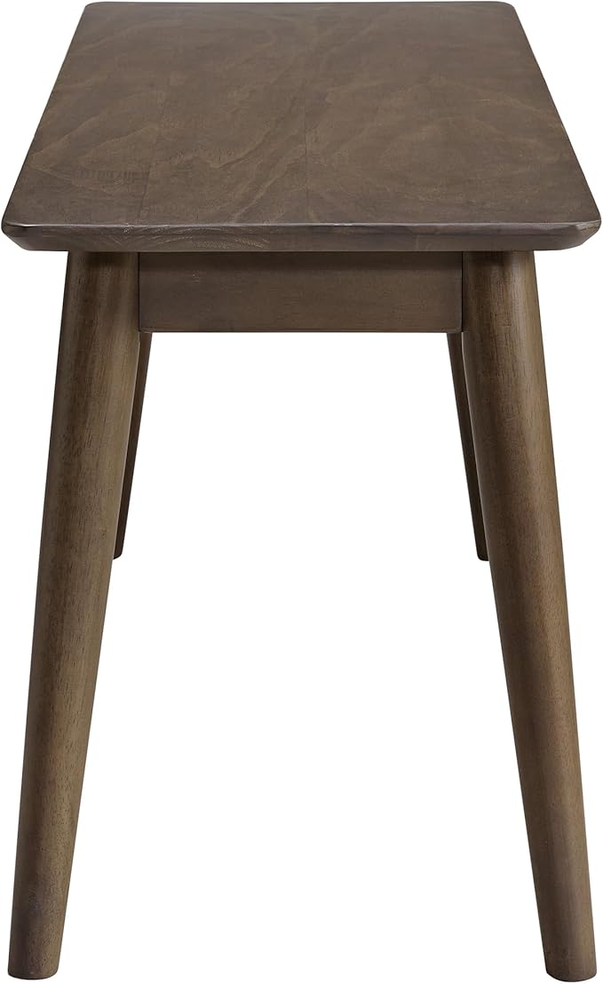 Alaterre Furniture Calais Dining – Mid Century Modern 46-Inch Solid Wood Dining Bench – Entryway Bench with Minimalist Design for Entryway, Dining Room, Kitchen, or Bedroom (Warm Walnut Finish)