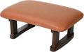 Small Footstool Office Under Desk Ottoman Padded Hassock 16.1"(41cm) x 6.7"(17cm) with Wooden Legs Modern Living Room Bedroom Work nail salon Compact Footrest Stool Relaxation rest Foot Stool (Orange)